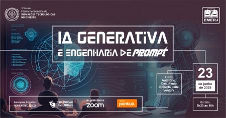 Foto: Cartaz com informações do evento IA Generativa e Engenharia de Prompt.
