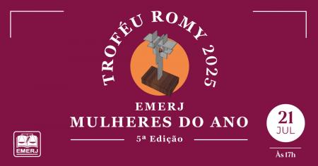 Foto: Cartaz com informações sobre a 5ª edição do Prêmio EMERJ Mulheres do Ano.