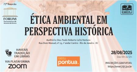 Foto: Cartaz com informações sobre o evento Ética Ambiental em Perspectiva Histórica.