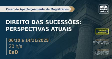 Foto: cartaz com informações do curso de formação continuada Direito das Sucessões: Perspectivas Atuais