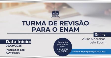 Imagem da notícia - Curso de revisão para o Exame Nacional da Magistratura (ENAM) está com inscrições abertas