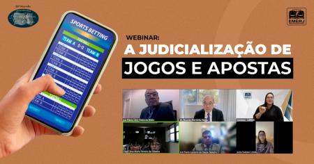 Foto: O presidente do fórum, juiz Flávio Citro Vieira de Mello, acompanhado dos integrantes do webinar.