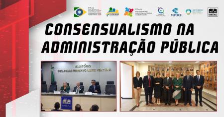 Foto: o diretor-geral da EMERJ, desembargador Cláudio Luís Braga dell’Orto e os desembargadores Inês da Trindade Chaves de Melo e César Cury, acompanhados dos palestrantes do encontro.