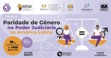 Imagem da notícia - EMERJ realizará Webinar Paridade no Poder Judiciário na América Latina