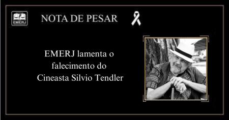 Foto: cartaz com nota de pesar da EMERJ sobre o falecimento do Cineasta Silvio Tendler. 
