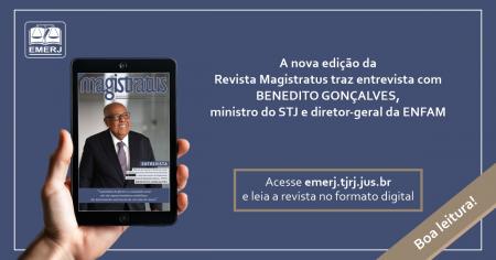 Foto: Cartaz com informações sobre a 12ª edição da revista Magistratus.