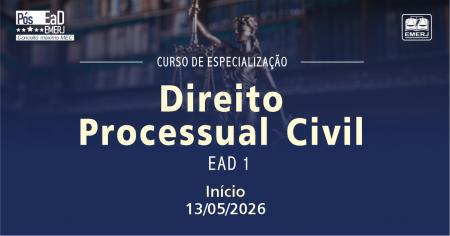Imagem da notícia - EMERJ abre inscrições para o curso de especialização Direito Processual Civil - EAD-1