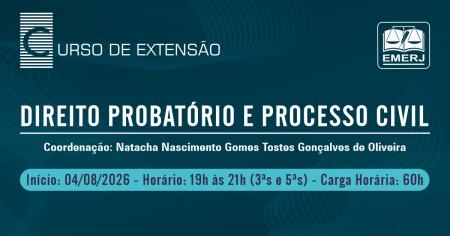 Imagem da notícia - EMERJ abre inscrições para o curso de extensão Direito Probatório e Processo Civil