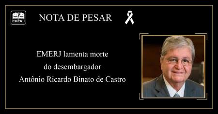 Imagem da notícia - EMERJ lamenta a morte do desembargador Antonio Ricardo Binato de Castro