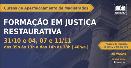 Imagem da notícia - Curso de aperfeiçoamento “Formação em Justiça Restaurativa” está com inscrições abertas para magistrados