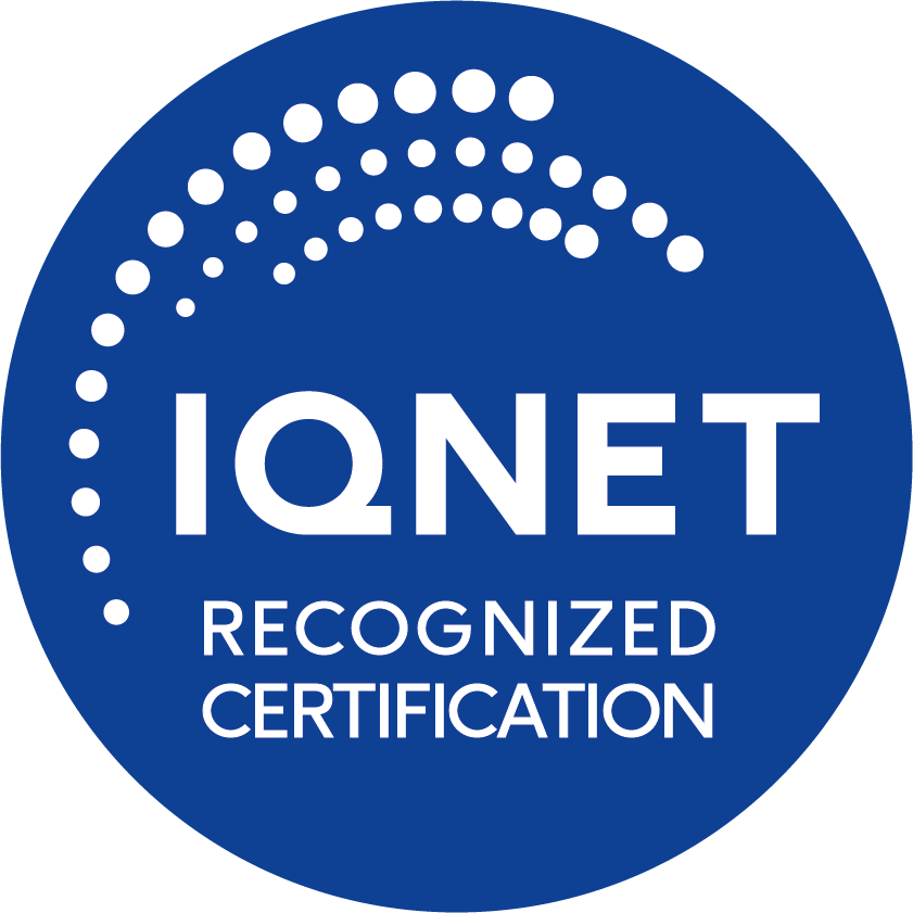 Logomarca azul da IQNET